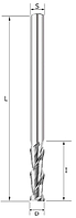 Фреза спиральная Z2 двухзаходная по алюминию и ПВХ D=5x18x60 S=5 Rotis