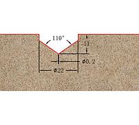 Фреза профильная (V-образная с полкой) для фасадов D22xH11xL53 D2=0.2 V=110° S=8 GREENCUT