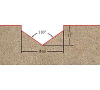 Фреза профильная (V-образная) для фасадов D=36xH17xL62 V=110° S=12 GREENCUT