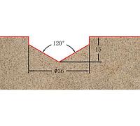 Фреза профильная (V-образная) для фасадов D=36xH15xL60 V=120° S=12 GREENCUT