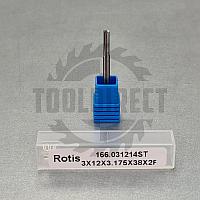 Фреза прямая пазовая монолитная Z2 D=3x12x38 S=3.175 Rotis