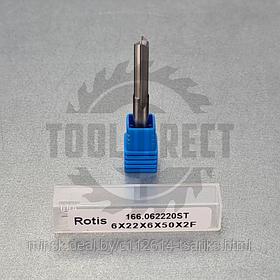 Фреза прямая пазовая монолитная Z2 D=6x22x50 S=6 Rotis