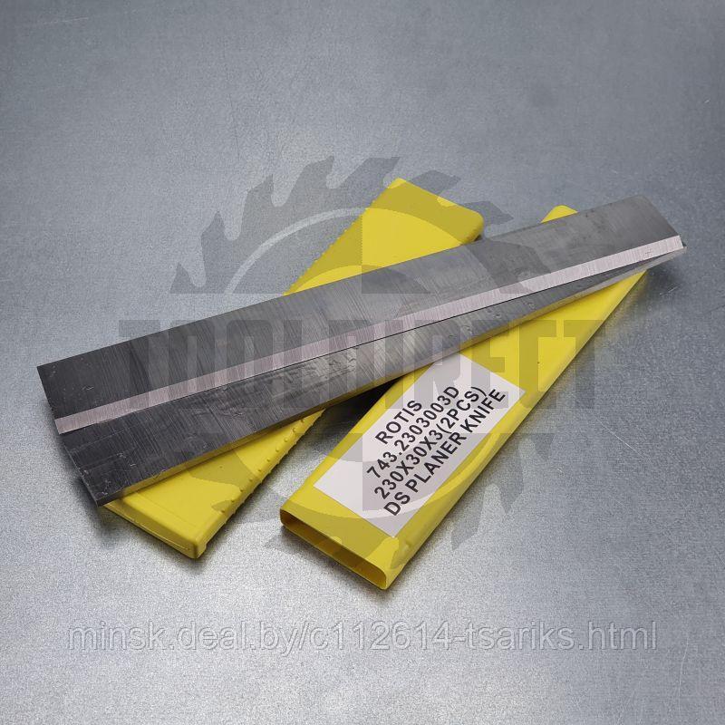 Нож строгальный фуговальный 230x30x3 (сталь DS качество) Rotis (1 шт.) - фото 6 - id-p217530275