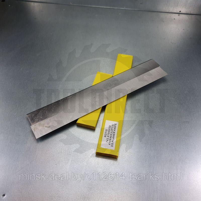 Нож строгальный фуговальный 410x40x3 (сталь DS качество) Rotis (1 шт.) - фото 1 - id-p217531052