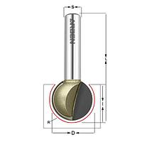 Фреза пазовая "Шар" R=7.95 D=15.9x14.5x47 S=8 HW ARDEN