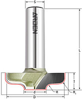 Фреза филеночная R=3.2 D=35 (d=12.5)x9.5x49 S=12 Z2 HW ARDEN