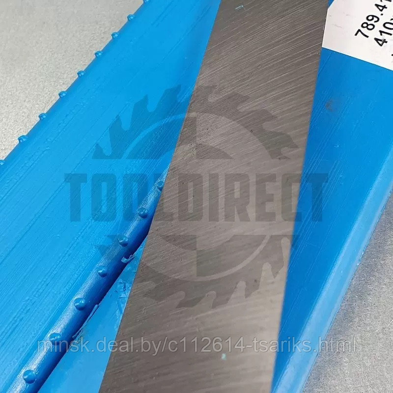 Нож строгальный фуговальный 410x40x3 (сталь HSS 18% W качество) Rotis (1 шт.) - фото 4 - id-p112213420