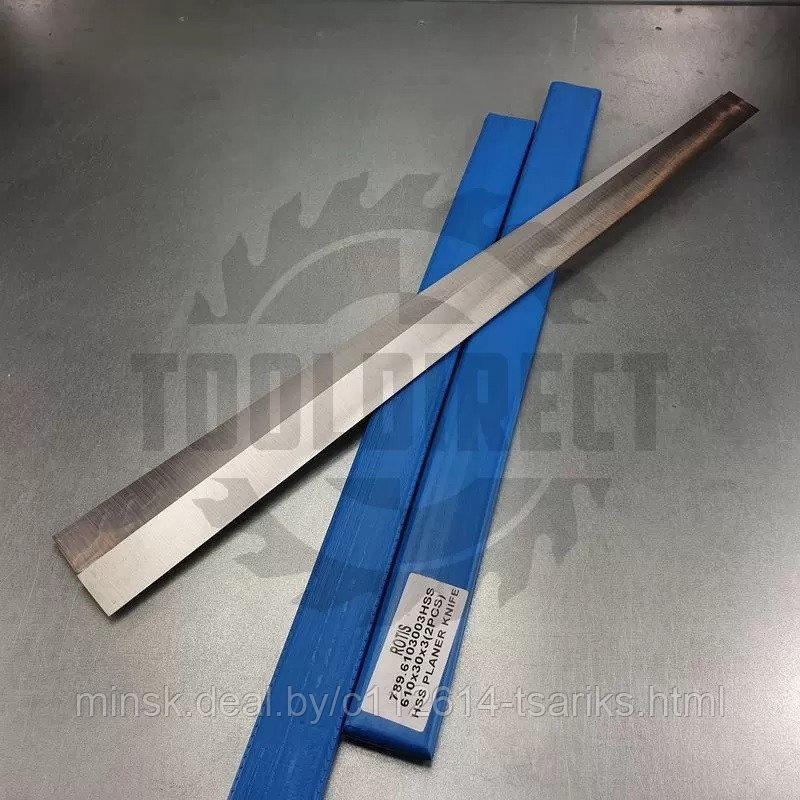 Нож строгальный фуговальный 610x30x3 (сталь HSS 18% W качество) Rotis (1 шт.) - фото 4 - id-p217531000