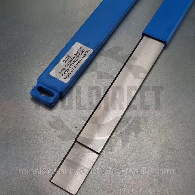 Нож строгальный фуговальный 640x40x3 (сталь HSS 18% W качество) Rotis (1 шт.) - фото 8 - id-p217530276