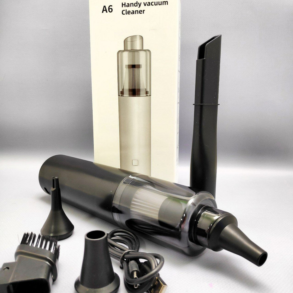 Беспроводной пылесос для автомобиля Handy Vacuum Cleaner A6, мощность 120 W (5 насадок, 2000 мАч) - фото 9 - id-p217593222