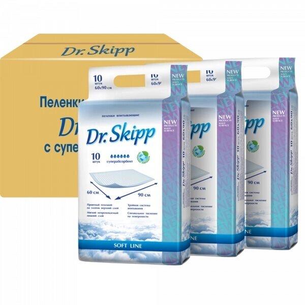 Пеленки впитывающие DR. SKIPP DRY LINE р-р 60x90 (10 шт) - фото 1 - id-p217591610