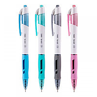 Ручка шариковая автоматическая Deli Arris, линия 0,5мм, грип, синяя, корпус ассорти