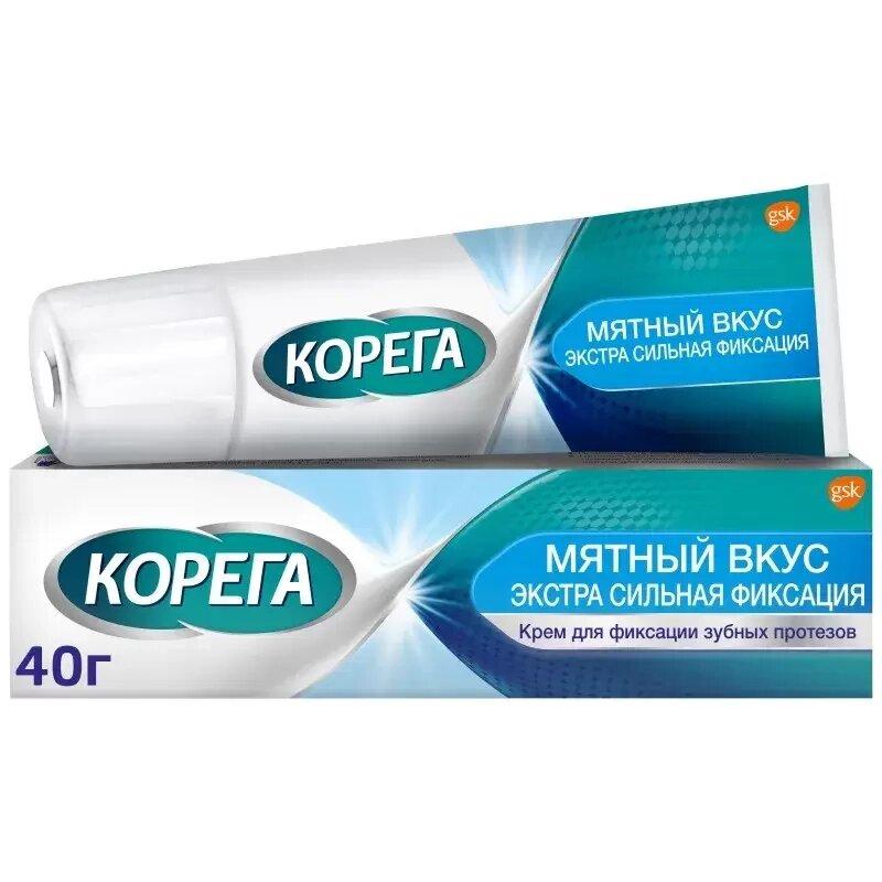 Корега Экстра Сильный мятный 40г Крем д/фиксации зубных протезов