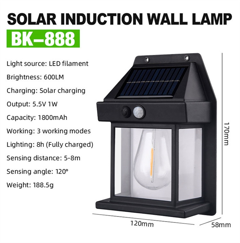 Светодиодный уличный светильник на солнечных батареях LED Solar interaction wall lamp BK-888 1W - фото 7 - id-p217599782