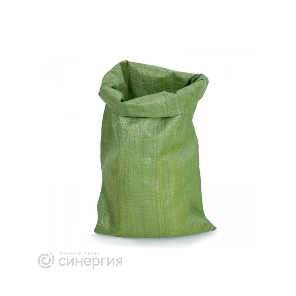 Мешок для мусора полипропиленовый 55см х 95см x 60гр зеленый - фото 1 - id-p217603591