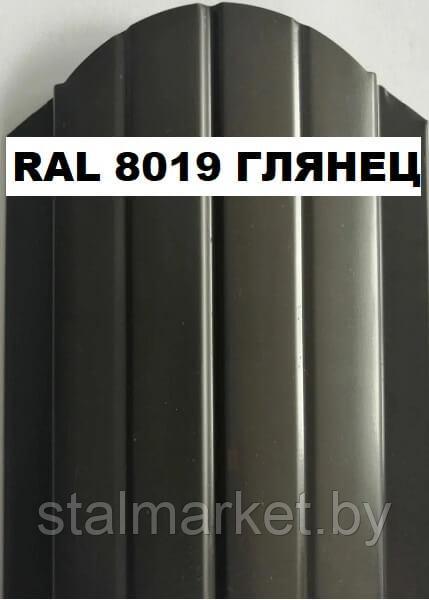 Штакетник металлический 110 мм двусторонний RAL 8019 глянец