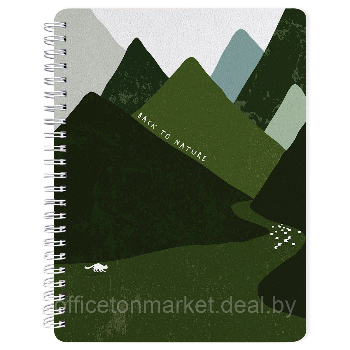 Тетрадь "Mountains луг", А5, 96 листов, клетка, зеленый - фото 1 - id-p217529713