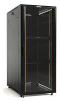 Шкаф коммутационный Hyperline TTB-4266-AS-RAL9004 напольный, стеклянная передняя дверь, 42U, 600x2055x600 мм