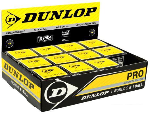 Мяч Dunlop Pro (2 желтые точки, 12 шт) - фото 2 - id-p217341415