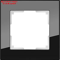 Рамка на 1 пост WL01-Frame-01, цвет черный, материал стекло