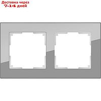 Рамка на 2 поста WL01-Frame-02, цвет серый, материал стекло