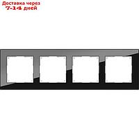 Рамка на 4 поста WL01-Frame-04, цвет черный, материал стекло