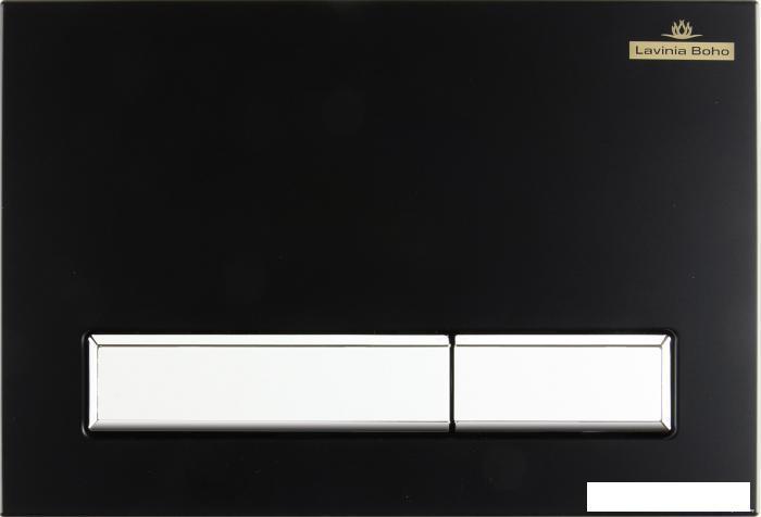 Пластиковая клавиша смыва Lavinia Boho RelFix 38050601 (цвет матовый черный / белый; толщина 13 мм; - фото 4 - id-p216942475
