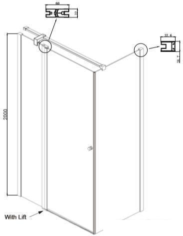 Прямоугольное душевое ограждение с распашной наружу дверью 13011107, 120*80*200 см (прозрачное 6 мм стекло - фото 10 - id-p217341608