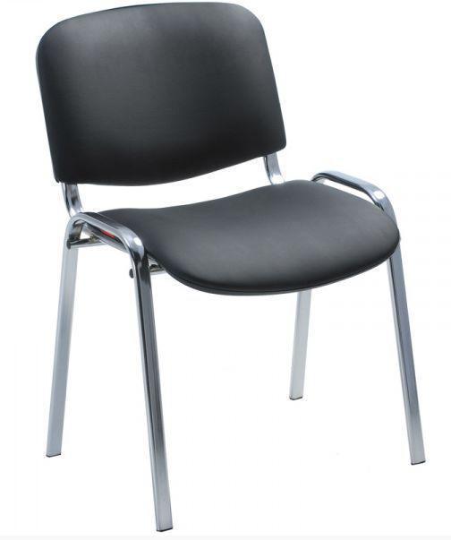 OLSS стул ИЗО кож.зам черный рама хромированая - фото 1 - id-p217516225