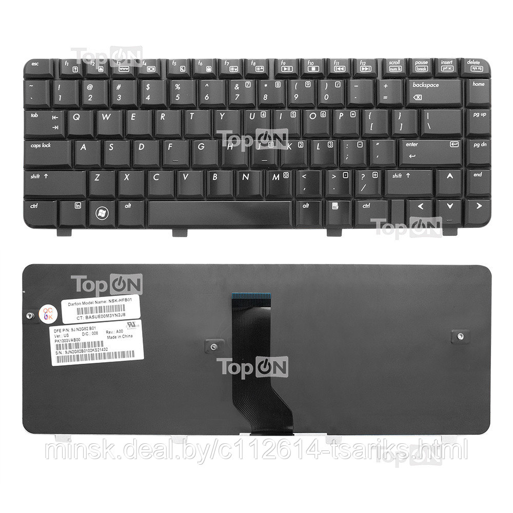 Клавиатура для ноутбука HP Pavilion DV4-1000, DV4-1100, DV4-1200 Series. Плоский Enter. Черная, без рамки. PN: - фото 1 - id-p217611318