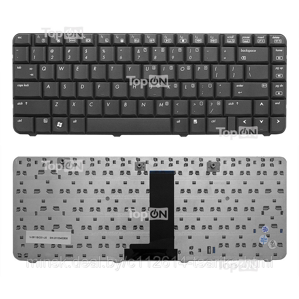 Клавиатура для ноутбука HP G50, Compaq Presario CQ50 Series. Г-образный Enter. Черная, без рамки. PN: - фото 1 - id-p217611124
