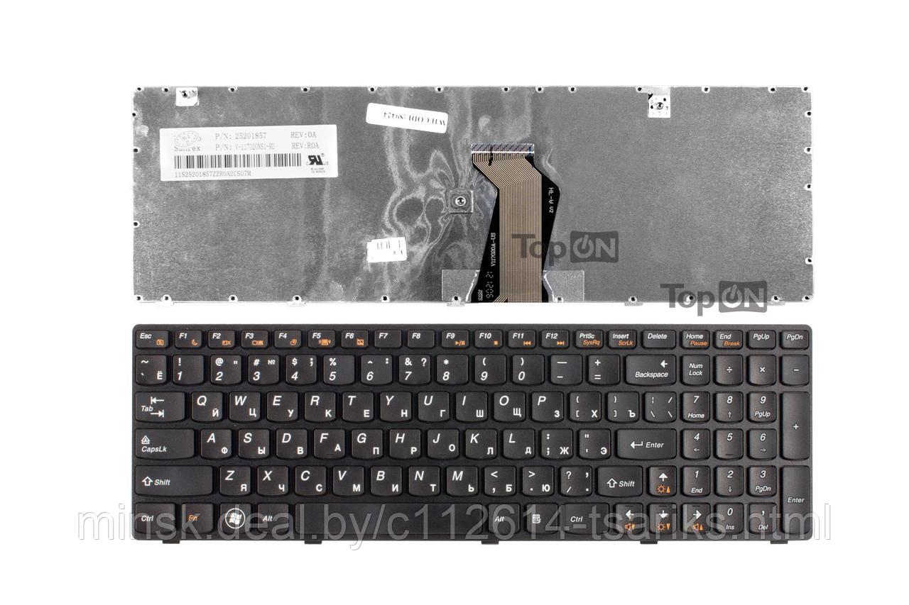 Клавиатура для ноутбука Lenovo Ideapad G580, G585, G780, V580, Z580, Z585, Z780 Series. Плоский Enter. Черная, - фото 1 - id-p217611114