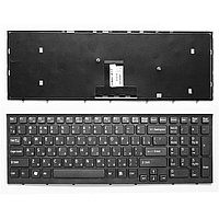 Клавиатура для ноутбука Sony Vaio VPC-EB Series. Плоский Enter. Черная, с черной рамкой. PN: 148792871,