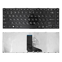 Клавиатура для ноутбука Toshiba Satellite C840, L830, L840, M845 Series. Плоский Enter. Черная, с черной