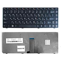 Клавиатура для ноутбука Lenovo IdeaPad B480, G480, Z380, Z480 Series. Плоский Enter. Черная, с черной рамкой.