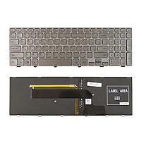 Клавиатура для ноутбука Dell Inspiron 15-7537, 15-7737, 15-7746 Series. Плоский Enter. Серебристая, с