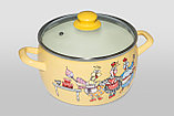 Кастрюля эмалированная  7,5 л   Куриный переполох  Метрот 374690, фото 2