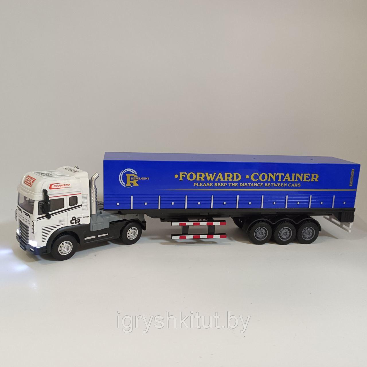 Модель грузовика фура, бензовоз ,в ассортименте, звук, свет, 40 см (метал + пластик) - фото 9 - id-p217624982