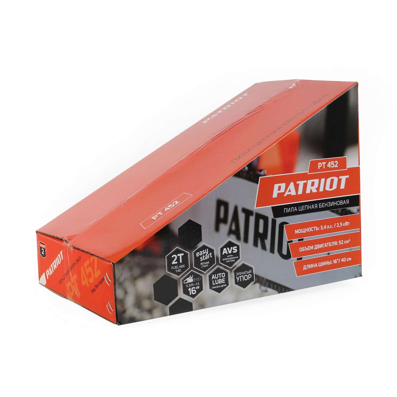 Пила цепная бензиновая PATRIOT PT 452, 3,4л.с., шина 16", Easy Start - фото 10 - id-p217625205