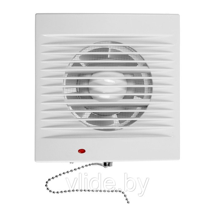 Вентилятор вытяжной ZEIN LOF-03, d=100 мм, 220 В, 15 Вт, сетка, шнурковый выключатель, белый - фото 4 - id-p202254578