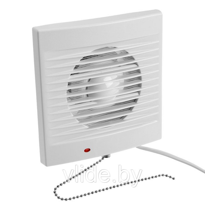 Вентилятор вытяжной ZEIN LOF-03, d=100 мм, 220 В, 15 Вт, сетка, шнурковый выключатель, белый - фото 5 - id-p202254578