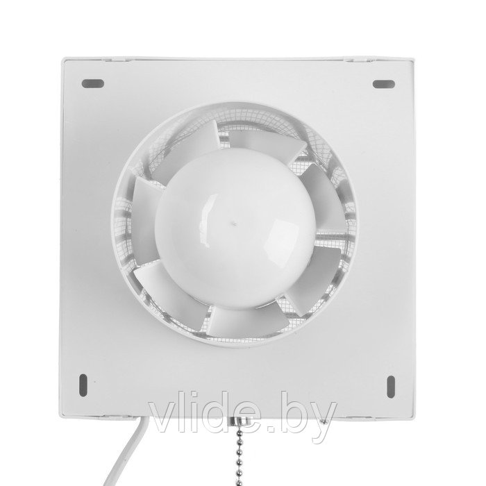 Вентилятор вытяжной ZEIN LOF-03, d=100 мм, 220 В, 15 Вт, сетка, шнурковый выключатель, белый - фото 6 - id-p202254578
