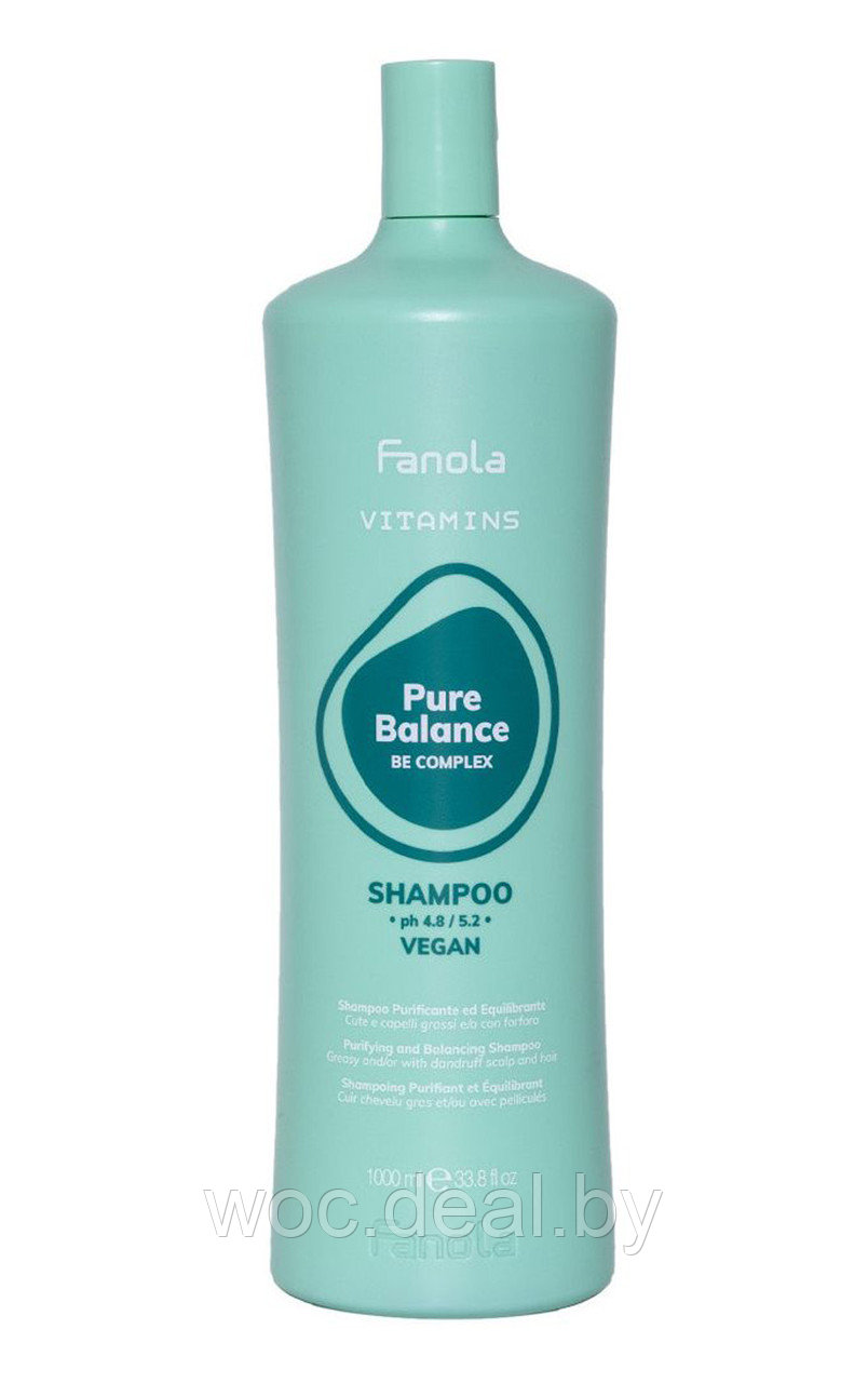 Fanola Очищающий и балансирующий шампунь против перхоти и жирной кожи головы Vitamins Pure Balance - фото 1 - id-p217628038
