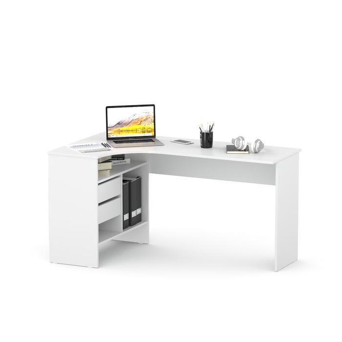 Компьютерный стол «СПм-25», 1450 × 810 × 740 мм, левый, цвет белый - фото 1 - id-p217633633