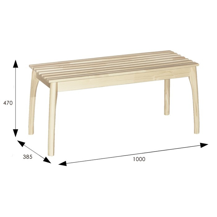 Скамья для прихожей Массив, 1000х385х470, Каркас лак - фото 3 - id-p217633689