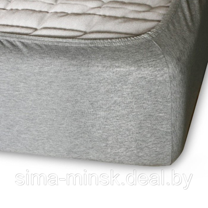Простыня на резинке «Купу-купу», 160х200х20 см, серый, трикотаж - фото 4 - id-p217633352