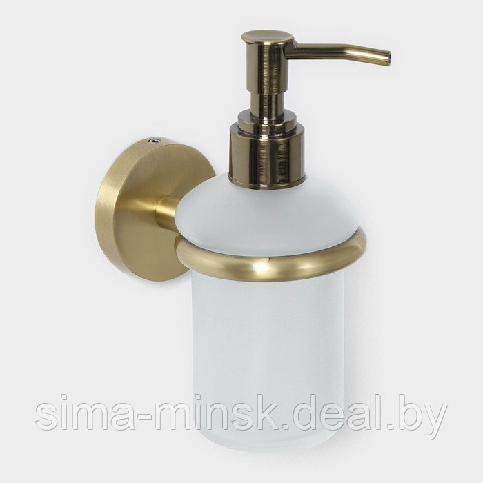 Дозатор для жидкого мыла стеклянный матовый с держателем Штольц Stölz bacic, серия Bronze - фото 1 - id-p217633378