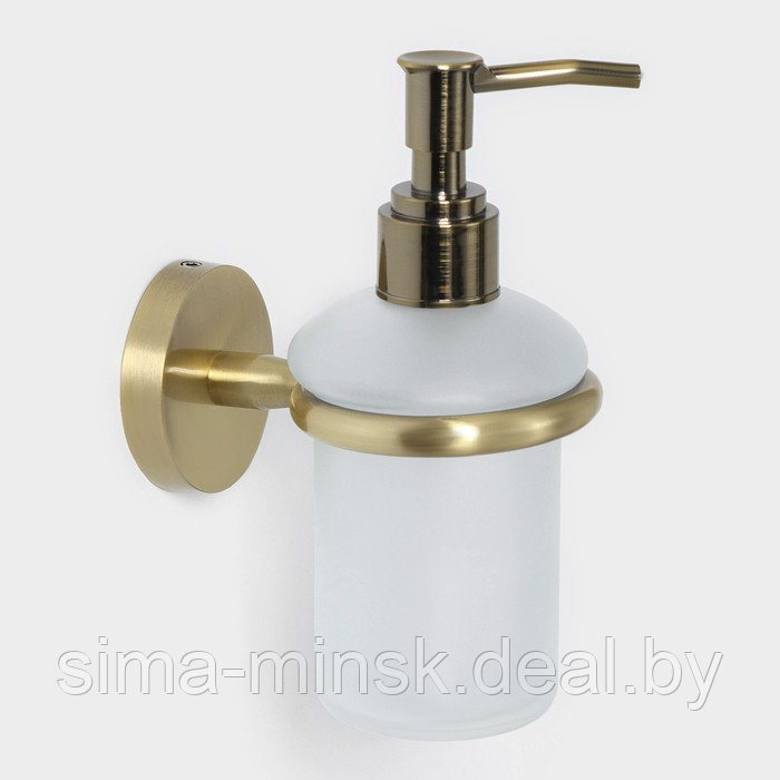 Дозатор для жидкого мыла стеклянный матовый с держателем Штольц Stölz bacic, серия Bronze - фото 2 - id-p217633378
