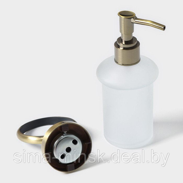 Дозатор для жидкого мыла стеклянный матовый с держателем Штольц Stölz bacic, серия Bronze - фото 3 - id-p217633378