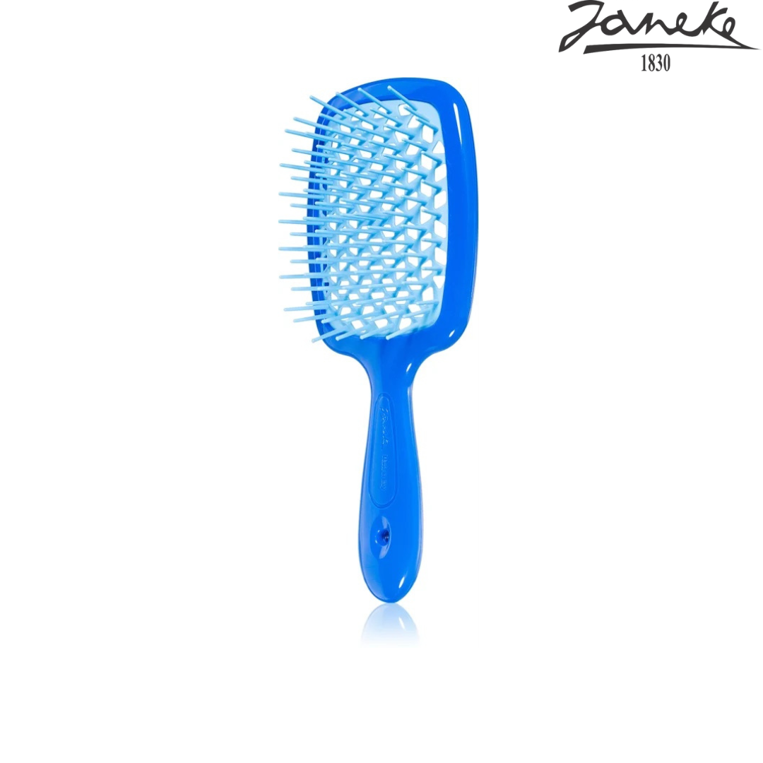 Расческа массажная Janeke Superbrush Small Blue Turquoise Синяя с голубым